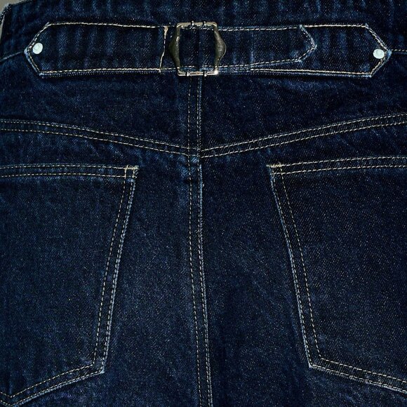 Dark Wash Casual Women's Barrel Cut Wide Leg High Waisted Jeans - Picture 5 of 5